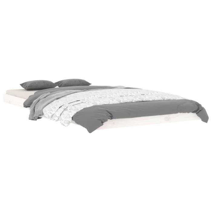 823455 vidaXL Bed Frame White 100x200 Cm Solid Pine Wood