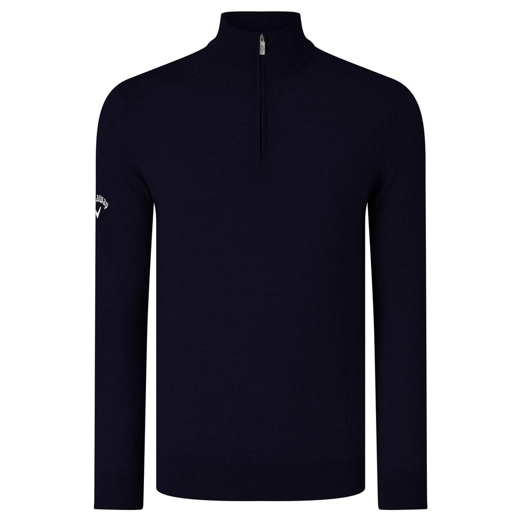 Callaway Mens Ribbed Zip Merino Sweater