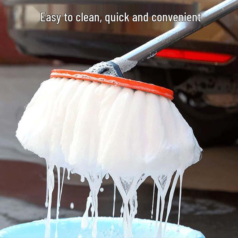 Telescopic Car Wash Brush with Soft Bristles and Milk Silk Head for Dusting and Cleaning