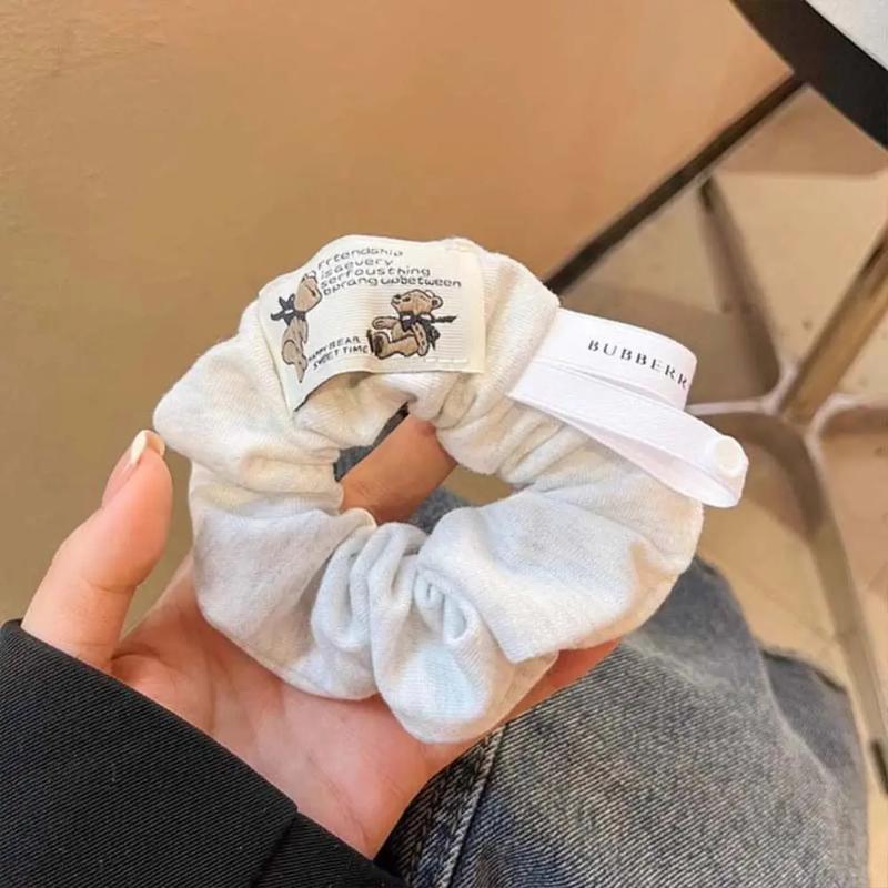 1 PCS Cute Hair Scrunchies Large Intestine Cartoon Bear Hair Ring Big Cloth Hair Rope Hairbands Fashion Elastic Ponytail Holder