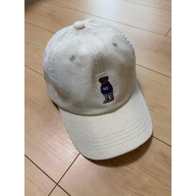 Used NY Bear Embroidery Corduroy Cap