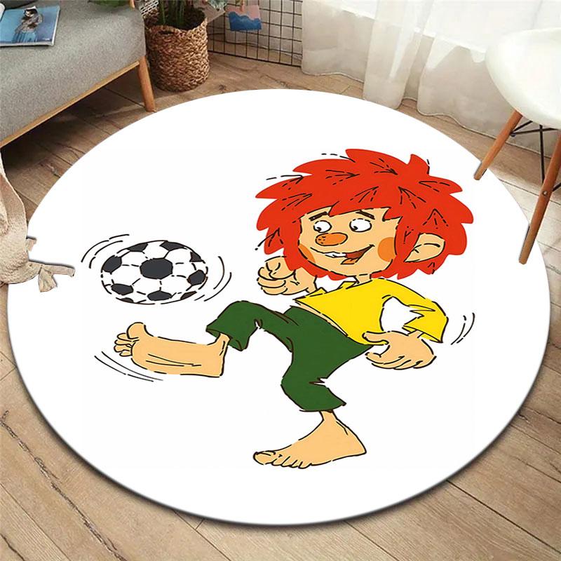 Meister Eder und sein Pumuckl Round Area Rug,Carpet Rug for Living Room Bedroom Sofa Playroom Decor,Non-slip Floor Mat