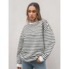 Spring Autumn Women's Plus Size Sweatshirt Striped Long Sleeve Round Neck Oversized Sweatshirt Y2K Sweatshirt