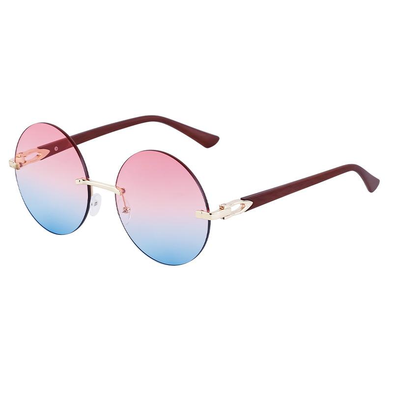 

JYL TS Women s Retro Wood-Grain - Rimless Cut-Edge Oversized Sun Shades ZZC-7555 c-515 лінкольн зелений колір
