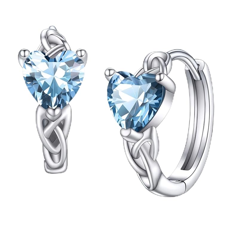 

Bestyle earrings ladies hoop earrings silver 925 birthstone Compatible with metal allergies zirconia Center fold Small size ring earrings watermark