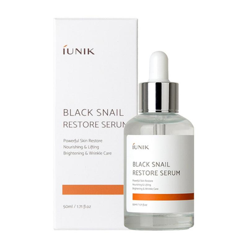 IUNIK Черная улиточная восстанавливающая сыворотка 50 мл Snail Restore Serum 50mL