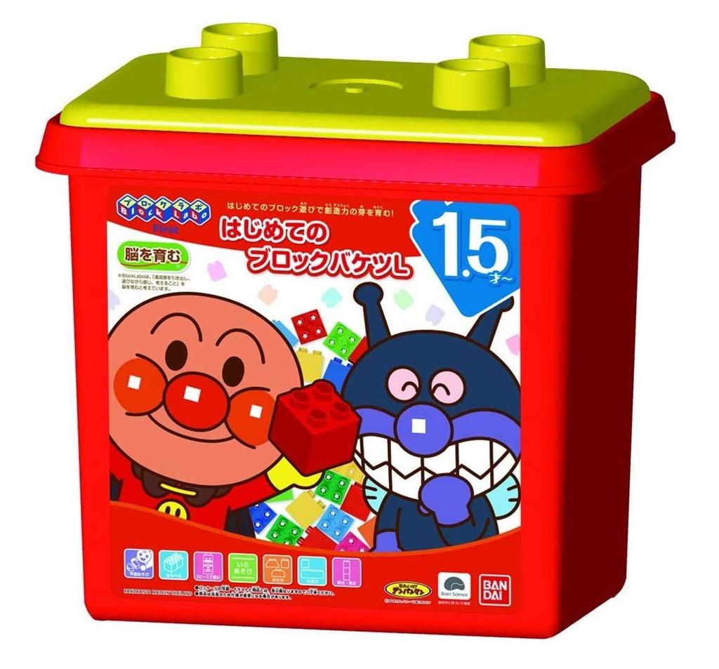 Anpanman's First Block Bucket L (Ages 1 Year and 6 Months and Up)