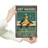 HomeSplashProDecor Sea Turtle Bathroom Sign - Vintage Tin Humor Art - Shower Room/Home - Eco-Friendly Design