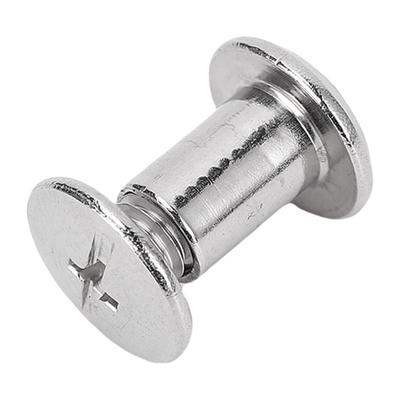 Ensemble de 50 Paires de Vis à Rivet Acier Inoxydable Longue Durée Haute Stabilité Bouton à Vis Tête Plate Ronde pour Artisanat du Cuir