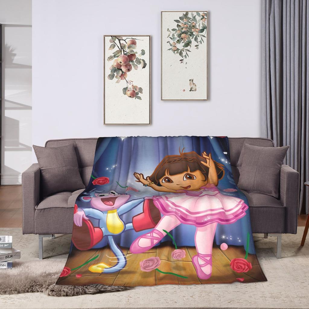 Doras The Explorer Blankets Soft Warm Street Trend Plush Throw Blanket For Couch Bed Picnic Flannel Bedspread Bed Cover