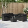 Sofa Set 8 Pieces Black Poly Rattan and Steel