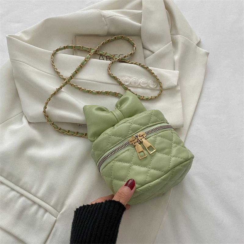 

Stylish Korean Fashion Shoulder Bag For Girls Trendy Small Pu Bucket Handbag зелений