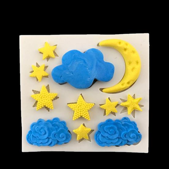 Stampi in Silicone 3D albicocca luna stella nuvole Sugarcraft fondente stampo per cioccolato