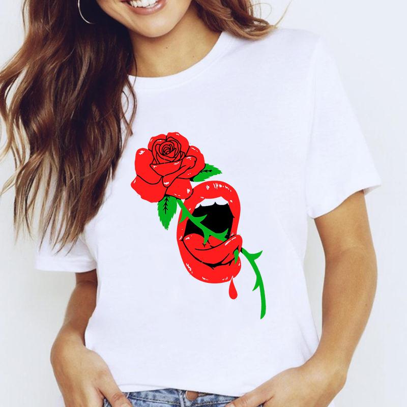 Women T-Shirt Graphic Floral Flower Butterfly Short Sleeve Tees Female Fashion Spring Summer 90S Oversized Tshirts Clothes Tops