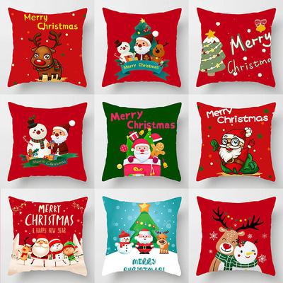 Christmas Holiday Pillow Cute Elk Living Room Sofa Cushion Creative Internet Celebrity Cushion Room Office Decoration (pillowcase + Pillow Core 1pcs)