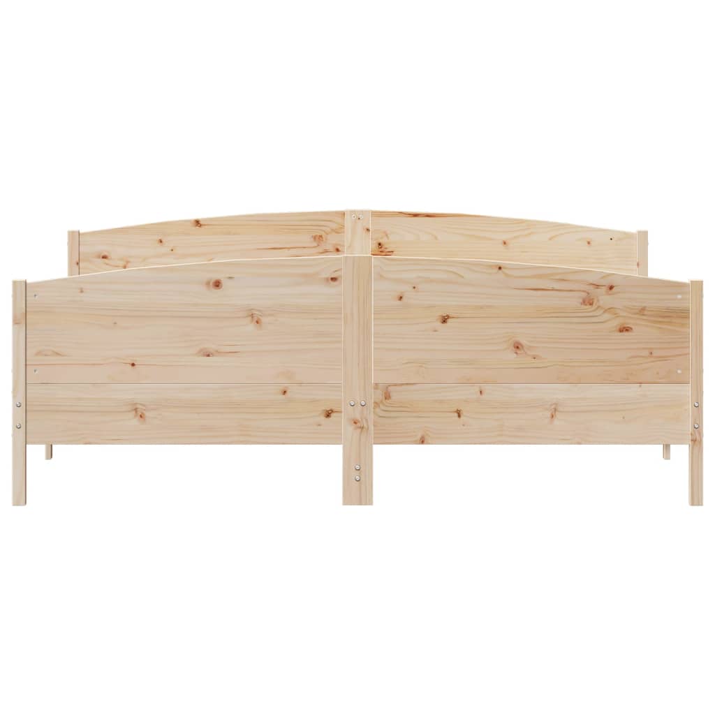 Vidaxl Bed Frame Without Mattress, 200X200 Cm, Solid Pine Wood