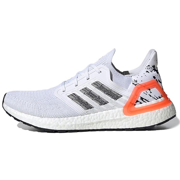 New Adidas Ultra Boost 20 White Orange Heel Pattern EG0699