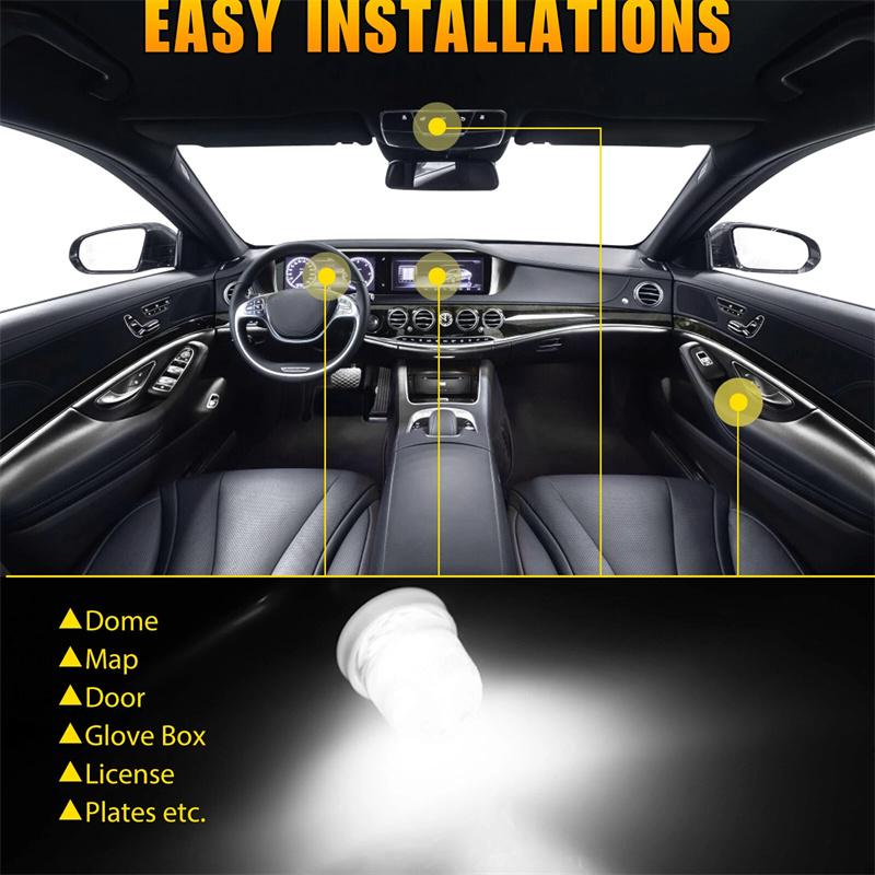 20Pcs T11 BA9S 3030 1SMD Led T4W Car Interior Dome Map Light License Plate Reverse Parking Lights Bulb Auto Door Lamp White 12V