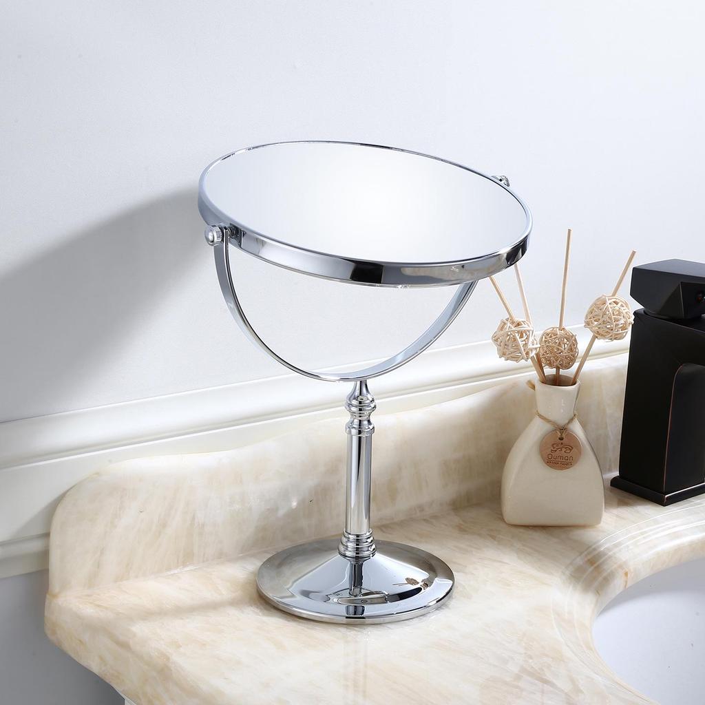 Black Double-Sided Standing Quartz Makeup Mirror for Dressing Table