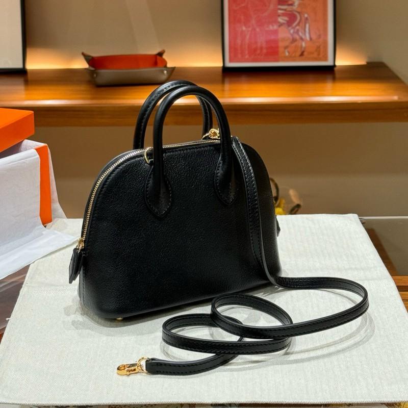 Mini Shell Bag Top Grain Leather Crossbody Shoulder Handbag Small Bowling Women