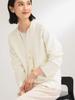 Beams Long Sleeve Tweed Knit Free 64150486887 Demi-Luxe Women's V-Neck Cardigan, OFF_WHITE, Size,