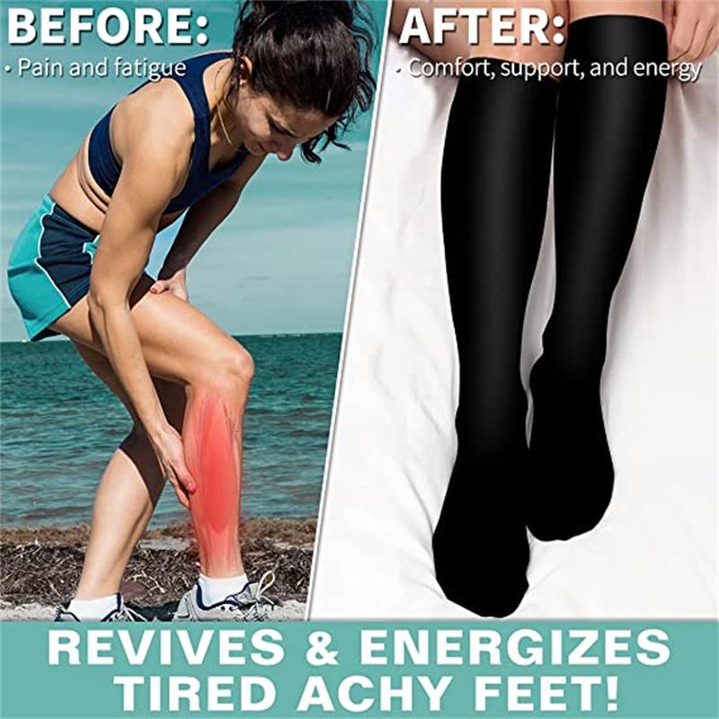 1 Pair Cute Cat Compression Socks Knee High 20-30 Mmhg Fit Medical Edema Diabetes Varicose Veins Running Sports Socks