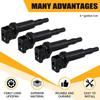 Ignition Coils 0221504467 & 0221504470 for BMW, MINI, & Peugeot - Set of 4