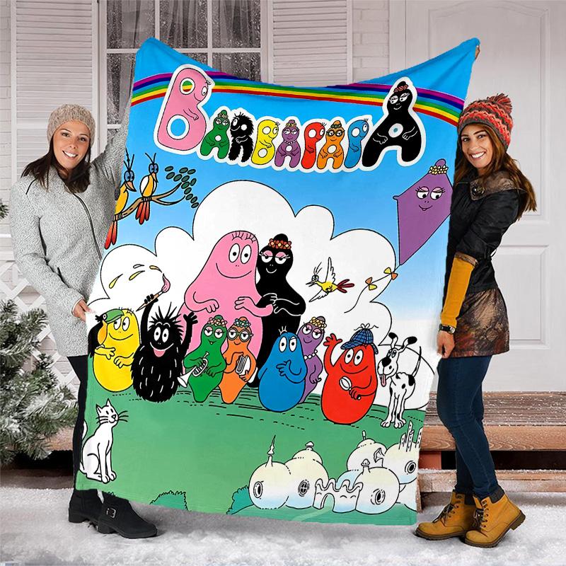 Barbapapa1 printed throw blanket—lightweight,soft,warm;versatile blanket for all seasons—perfect as &air-conditioning throw,nap blanket