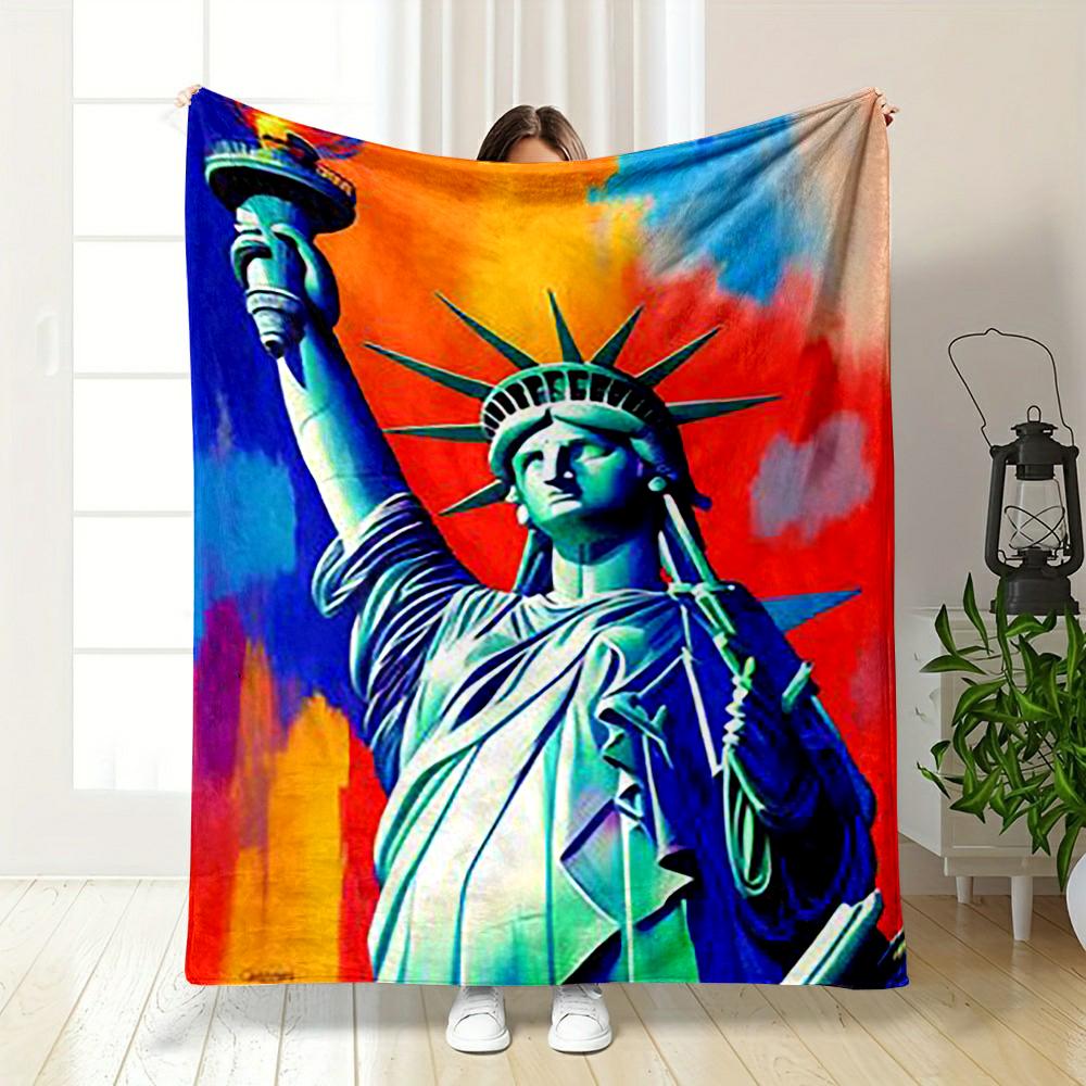 Statue of Liberty Art Print Blanket Flannel blanket for bedroom, living room, sofa, and nap sofas.