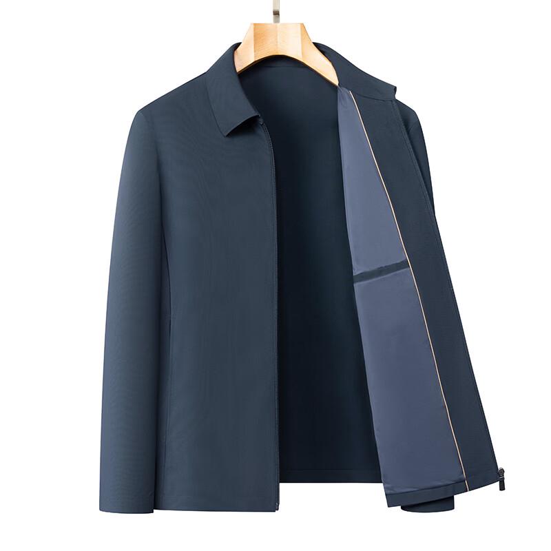 ROMON Men s Simple Solid Color Lapel Jacket 195/4XL