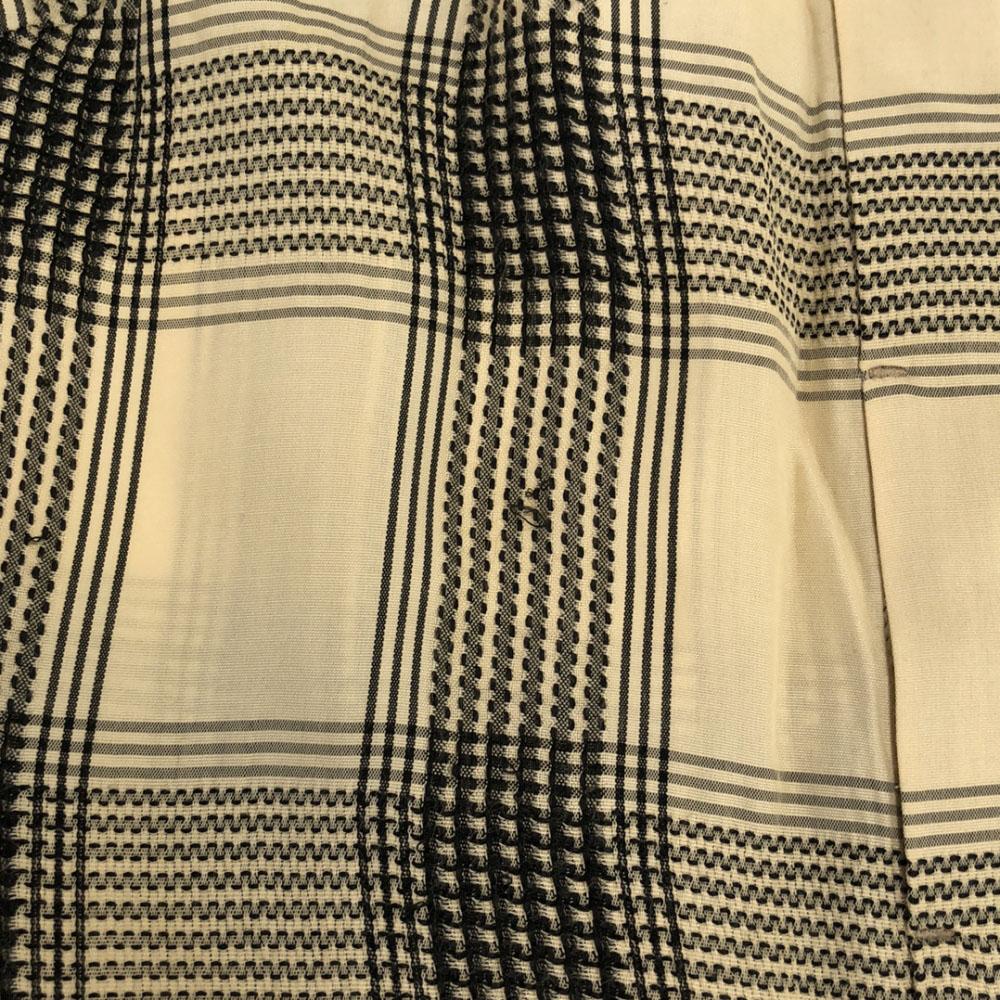 AKIRANAKA Check Long Sleeve Band Color Blouse 2 Beige Women Used