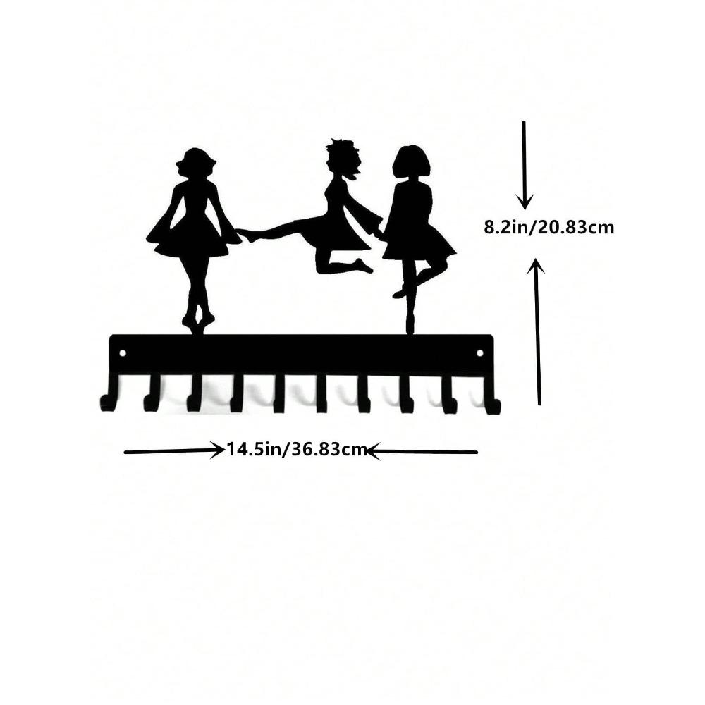 

Metal Wall Hook Decorative Dancer Award Holder Iron Hanger Home Organization Entryway Storage 1pc