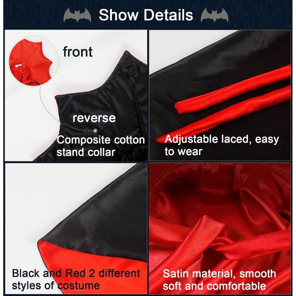 Red Black Pet Cat Vampire Cape Halloween Pet Dog Cloak Hat  Halloween Costume Party Supply