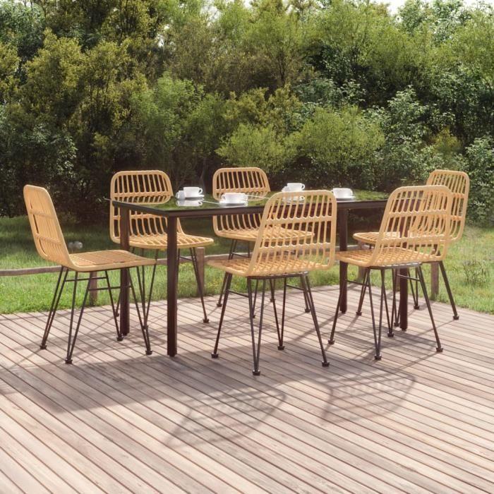 3157891 vidaXL Ensemble à dîner de jardin 7 pcs Résine tressée