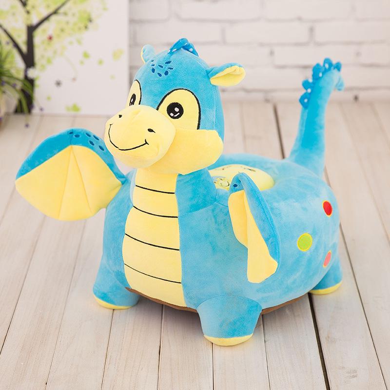 Lazy Kids' Plush Animal Sofa: Dinosaur, Giraffe, Elephant Dolls
