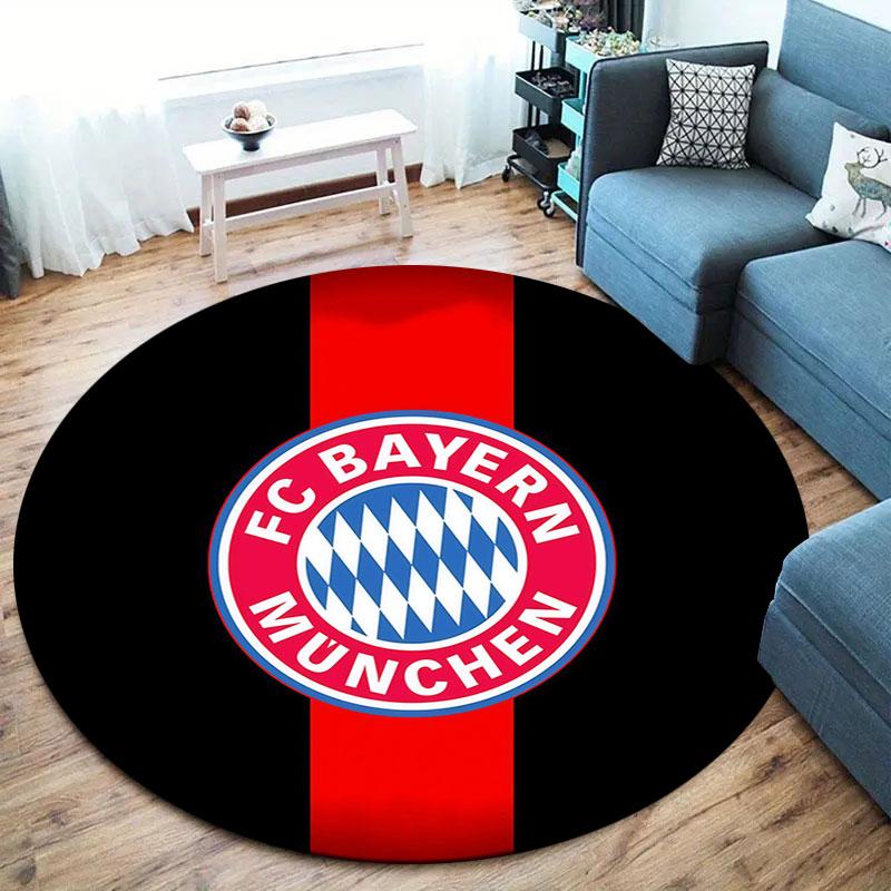 FC Bayern Munchen Round Area Rug,Carpet Rug for Living Room Bedroom Sofa Playroom Decor,Non-slip Floor Mat