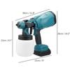 Pulverizator de vopsea cu acumulator 120W 88VF Pistol de pulverizare portabil de mare putere pentru dezinfecție menajeră Prelucrarea lemnului Pulverizator electric de vopsea de 800ML