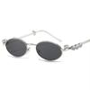Y2K Vintage Oval Small Frame Sunglasses Women For Female Punk Elegant Brand Designer Sun Glasses Luxury Diamond Metal Eyeglasses
