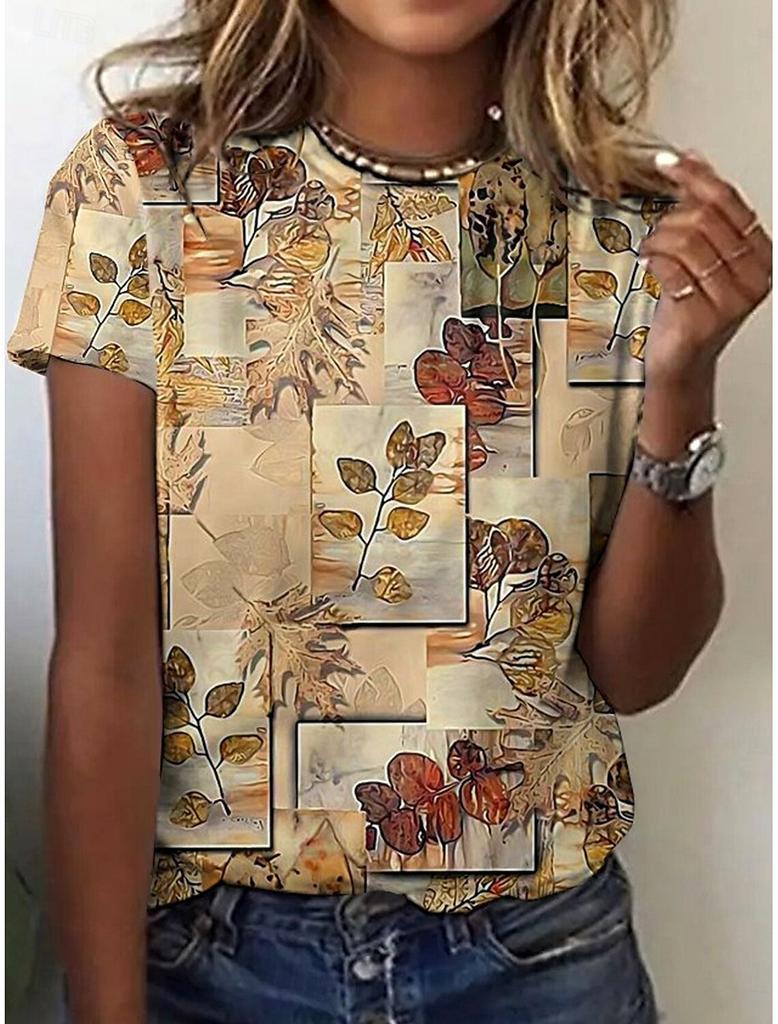 Summer Beautiful Flower 3D Print T-shirts Women Streetwear Casual Fashion Y2k Short Sleeve T Shirt O-neck Tees Tops Clothing
