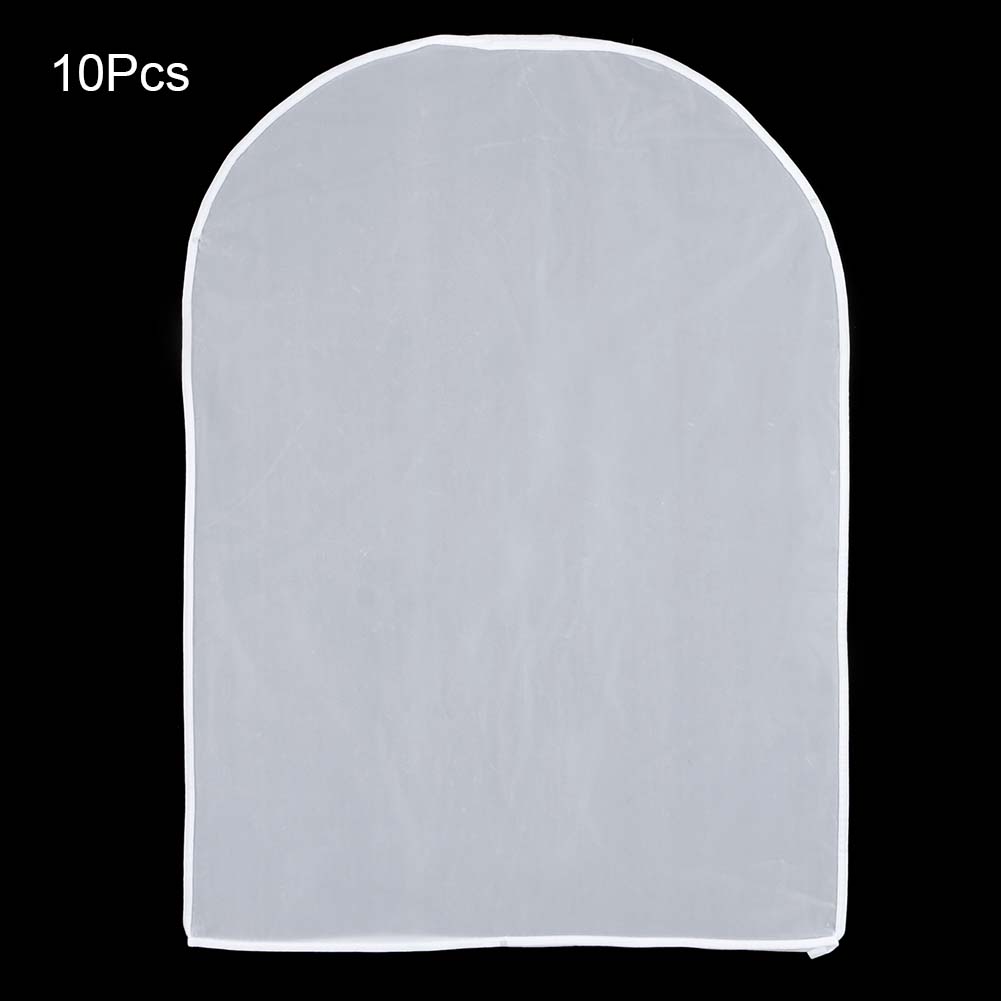 10Pcs Household Transparent Hanging Clothes Garment Suit Dust Cover Coat Protector Bag(60x80cm For