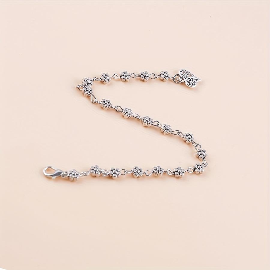 Bohemian Retro-style Zinc Alloy Multi-layer Flower Anklet for Women, Fashionable Jewelry Suitable for Vacation and Gift Giving
