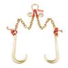 3/8"x2' G80 Tow Chain J Hook V-Chain Bridle Grab & T Hook Wrecker 15600lbs