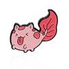 Cartoon Rosy Dollfish Badge: Adorable Brooch with Flower Wreath