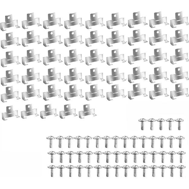 100Pcs Recessed Light Clips,304 Stainless Steel Retrofit Recessed Downlight Housing C Clips with Self Tapping Screws for 5 to 6 Inch Retrofit Cans