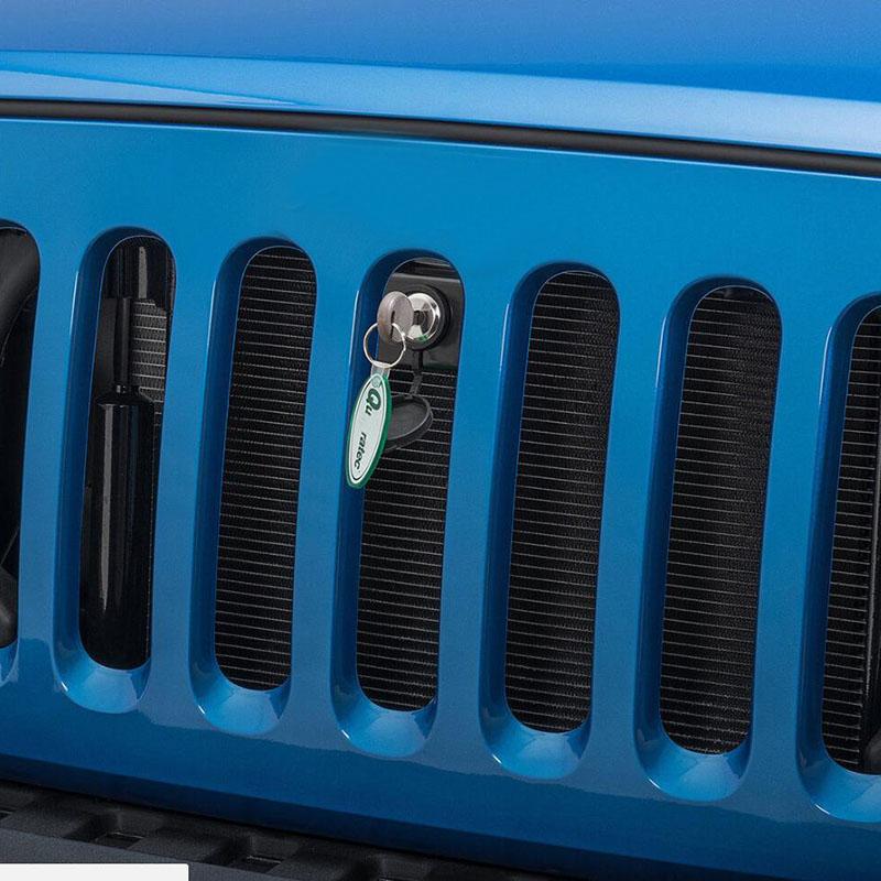 Zestaw blokady maski z grillem Pokrywa komory silnika z przodu Montaż antykradzieżowy blokujący zatrzask maski Do Jeep Wrangler JK 2007-2018