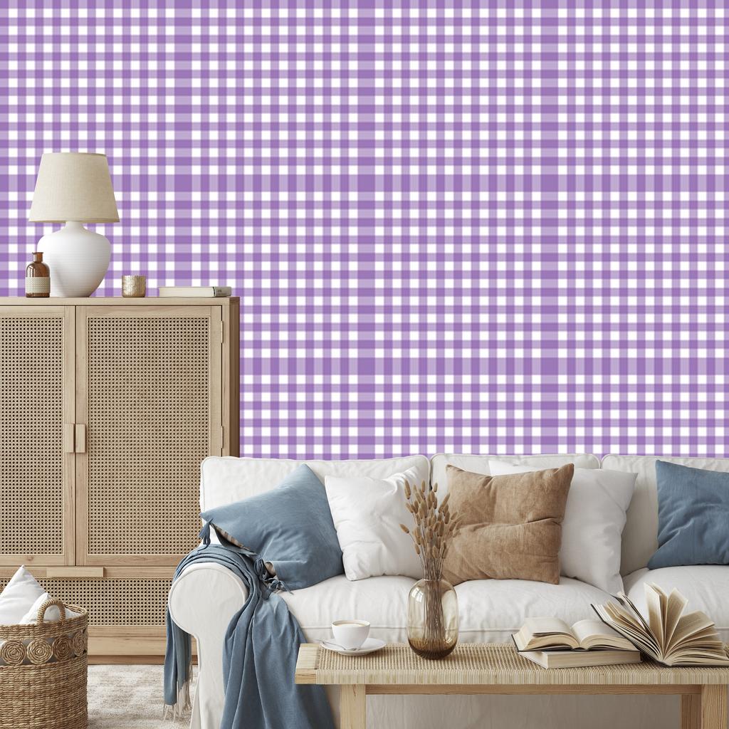 Wallpaper Fabric Pattern Lavender and Purple for Living Room and Bedroom 50x1000