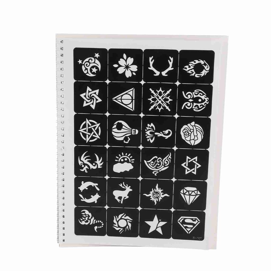 Temporary Tattoos Stencils 204 Patterns Water Resistant Reusable Hollow Out Body Art Stencil for Cosplay
