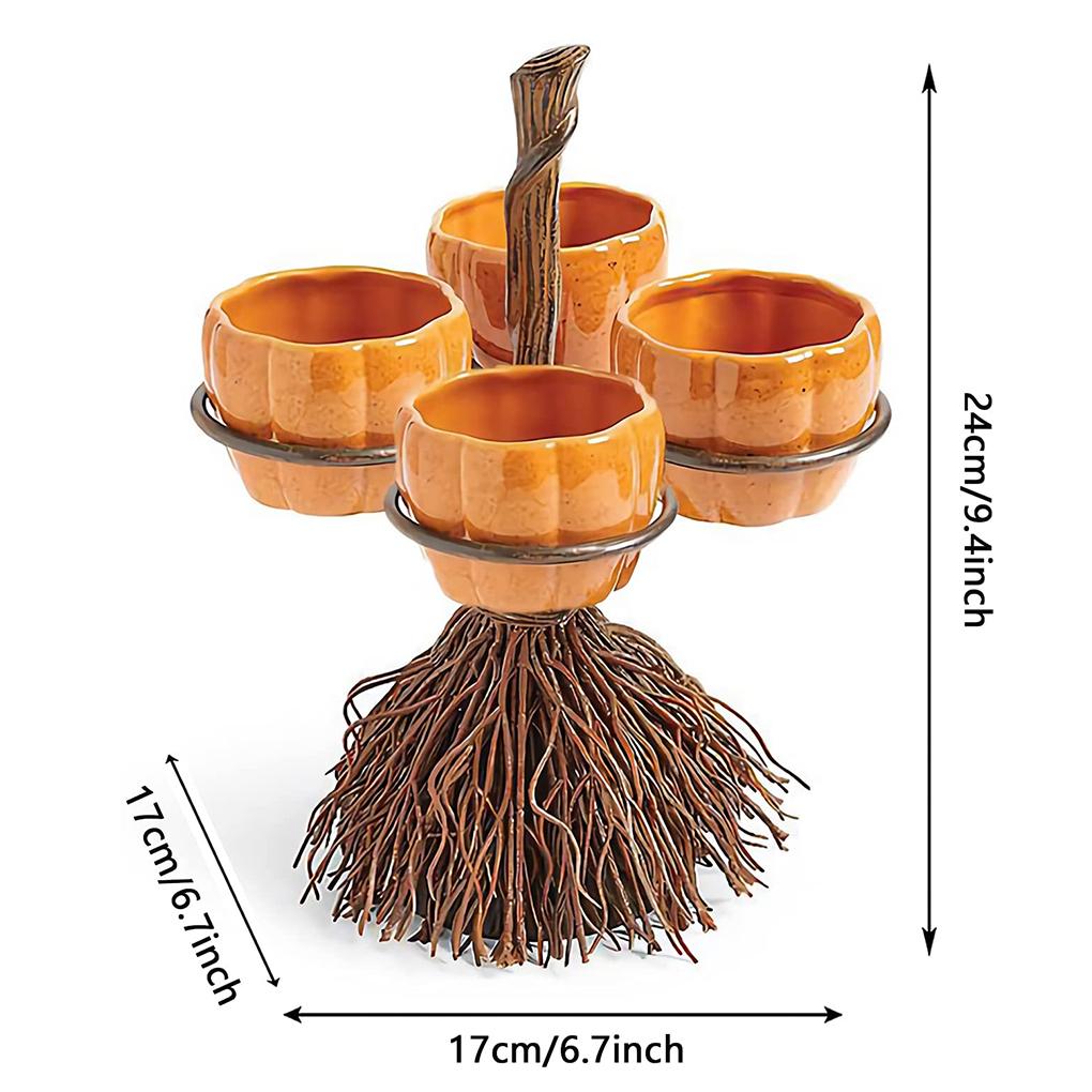 Snack Bowl Stand Halloween Pumpkin Halloween Pumpkin Shaped Shaped Bowl Candies Cookies Biscuits Basket Dessert Display Towel