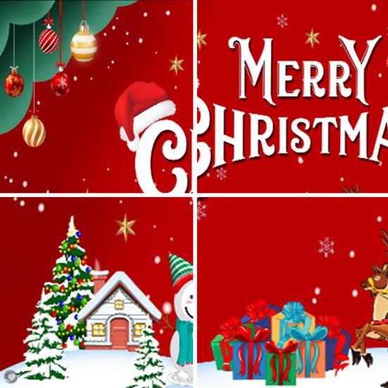 Christmas Banner Garage Door Decoration Snowman Santa Claus Elk Gift Box Print Christmas Backdrop Christmas Holiday Party Supplies