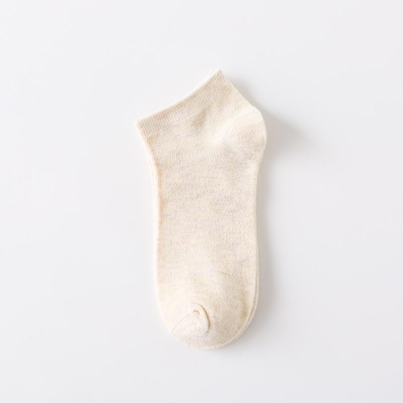 Men's Spring and Summer New Sports Cotton Solid Color Retro Invisible Shallow Mouth Boat Socks